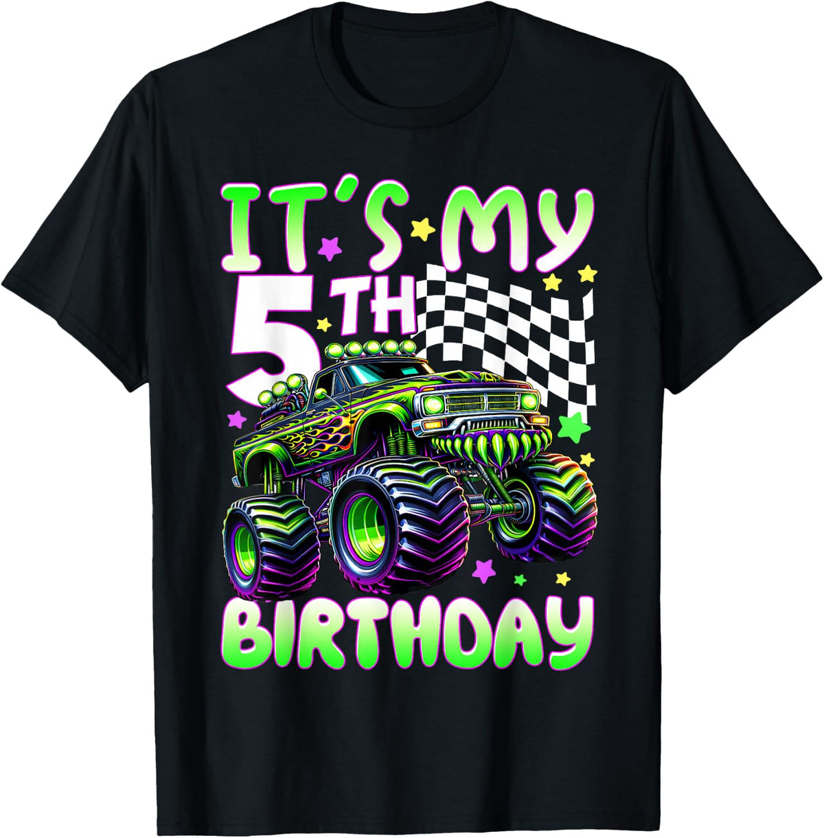 It's My 5th Birthday Boy Monster Truck 5 Year Old Bday Kids T-Shirt