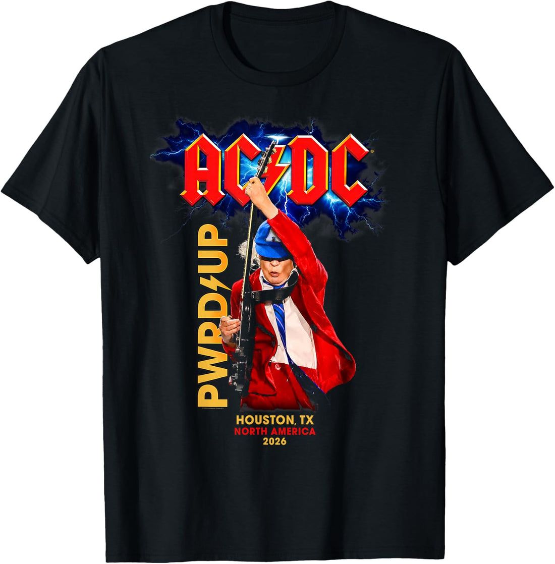 AC/DC PWR UP Houston TX North American Tour 2026 Angus Photo T-Shirt