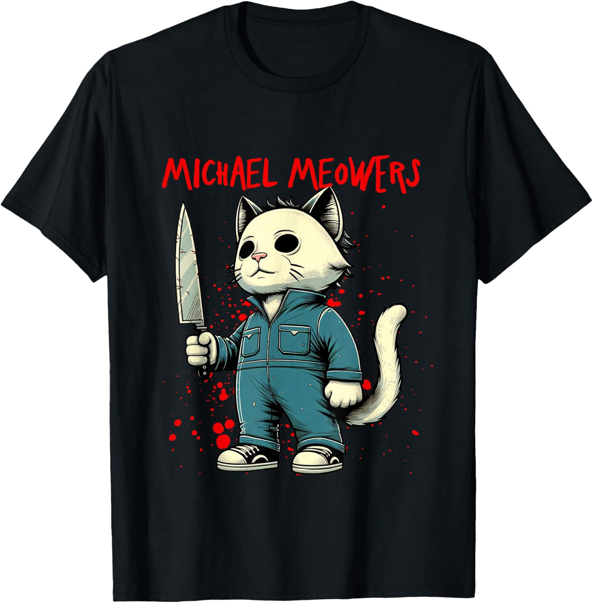 Funny Cat Horror Movies Cute Halloween for Cat Kitty Lovers T-Shirt