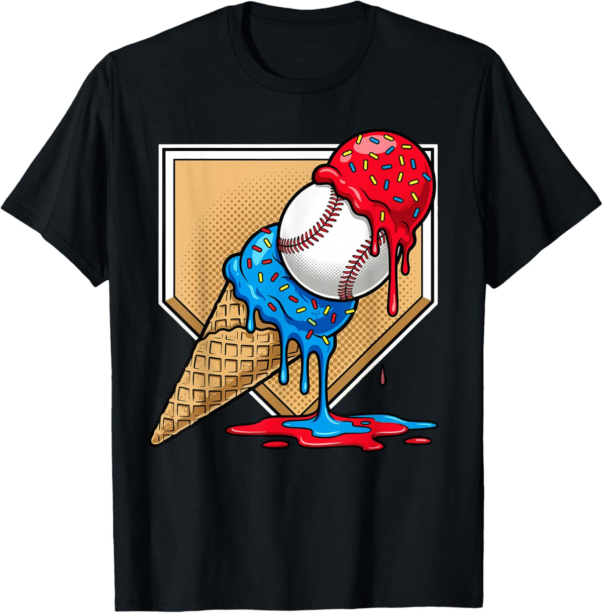 Baseball Drip Ice Cream Apparel Youth Drip Baseball T-Shirt