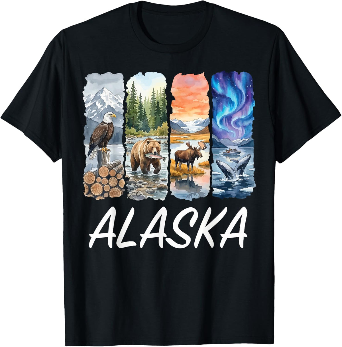 Alaska Wildlife Bear Hiking Moose T-Shirt