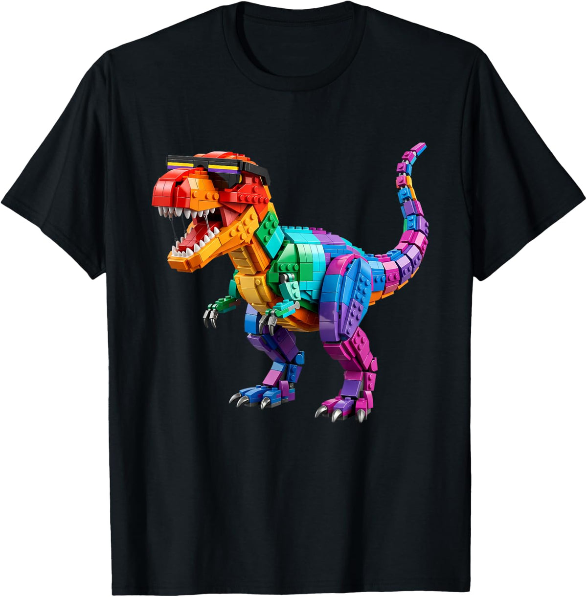 Master Builder Boys Kids Building Bricks Toys Dinosaur T-Rex T-Shirt