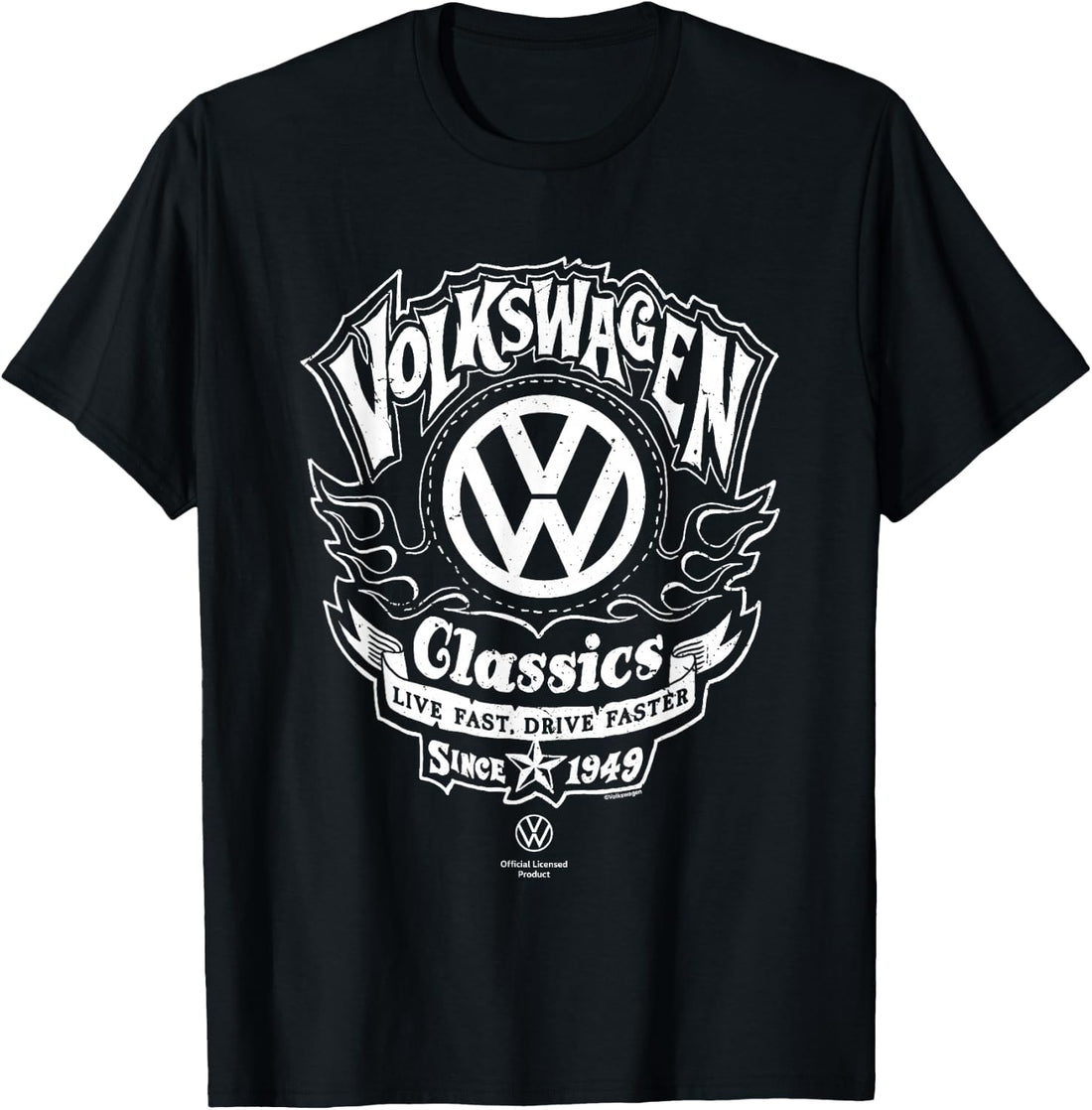 Volkswagen Flaming VW Biker Logo T-Shirt