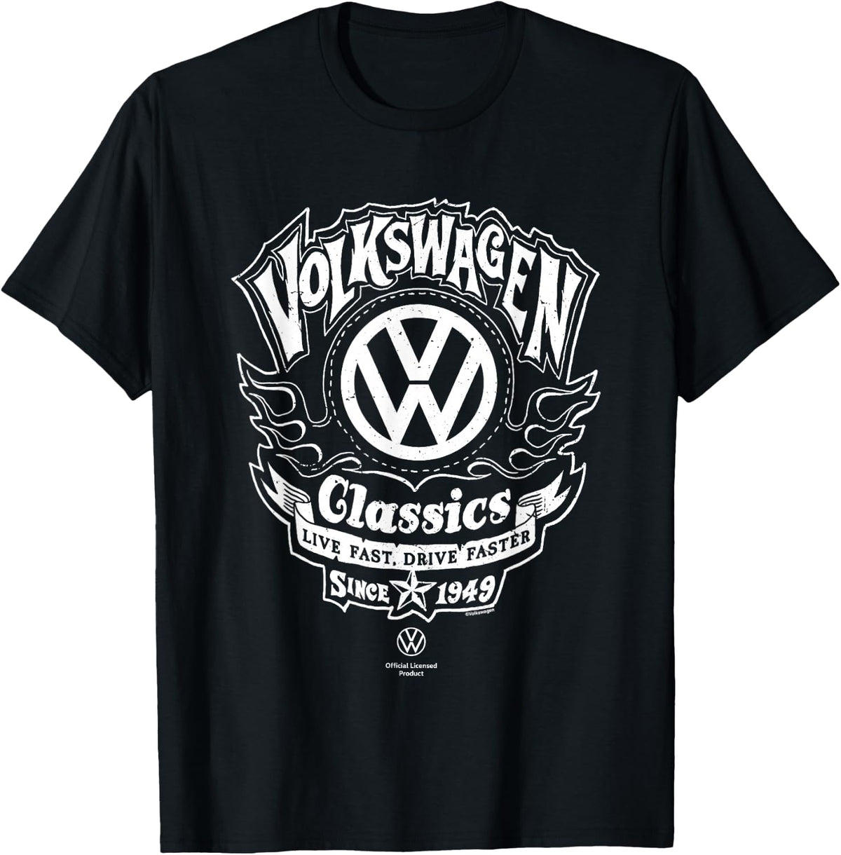 Volkswagen Flaming VW Biker Logo T-Shirt