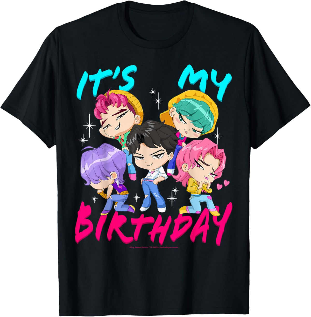 Kpop Demon Hunters It's My Birthday Saja Boys Group Shot Tees T Shirts for Men Women