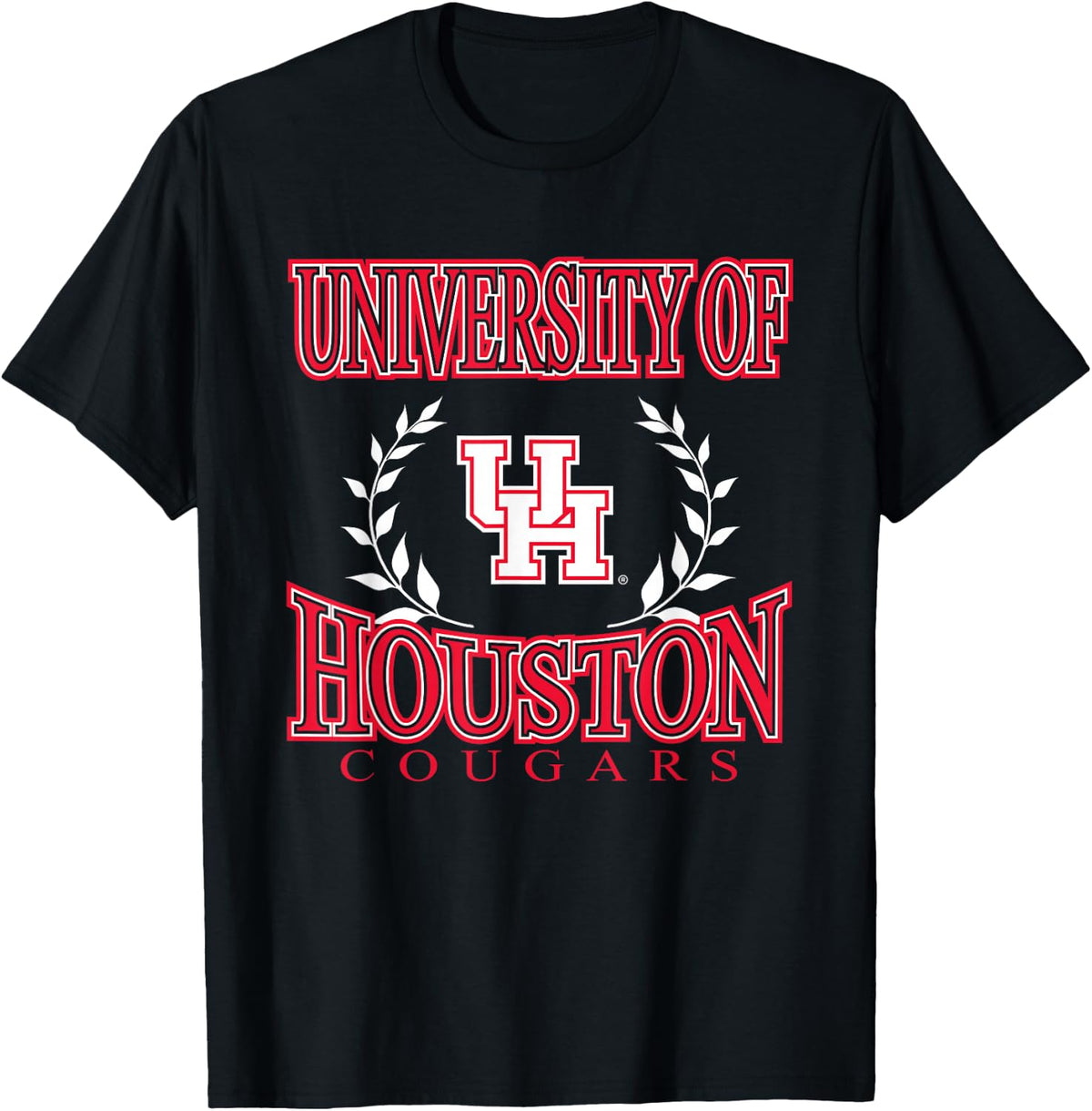 Houston Cougars Laurels Black Officially Licensed T-Shirt
