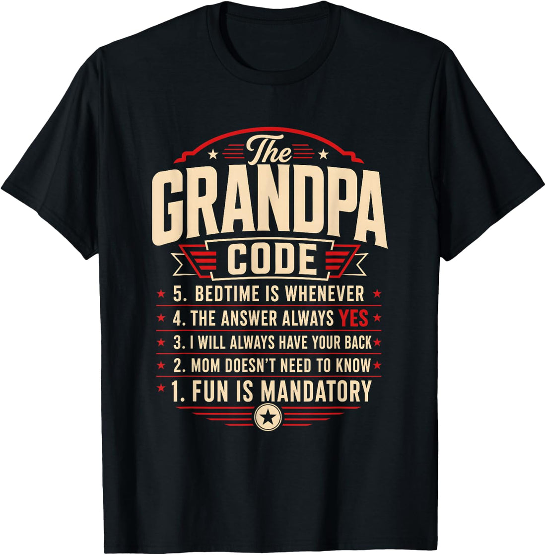 The Grandpa Code Family Rules Grandchildren Humor Joke T-Shirt