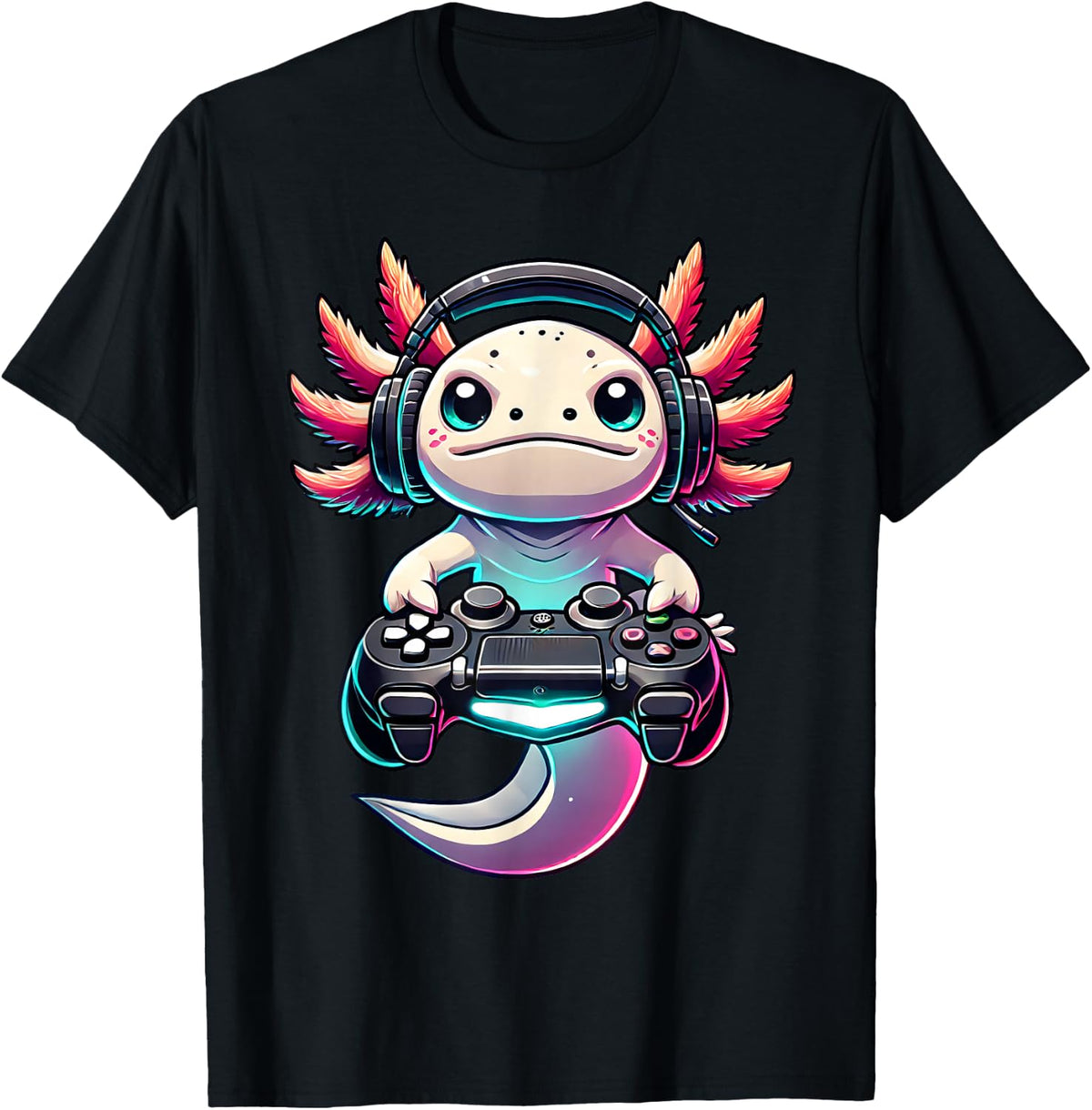 Funny Axolotl Retro Gamer Video Games Boys Girls Kids T-Shirt