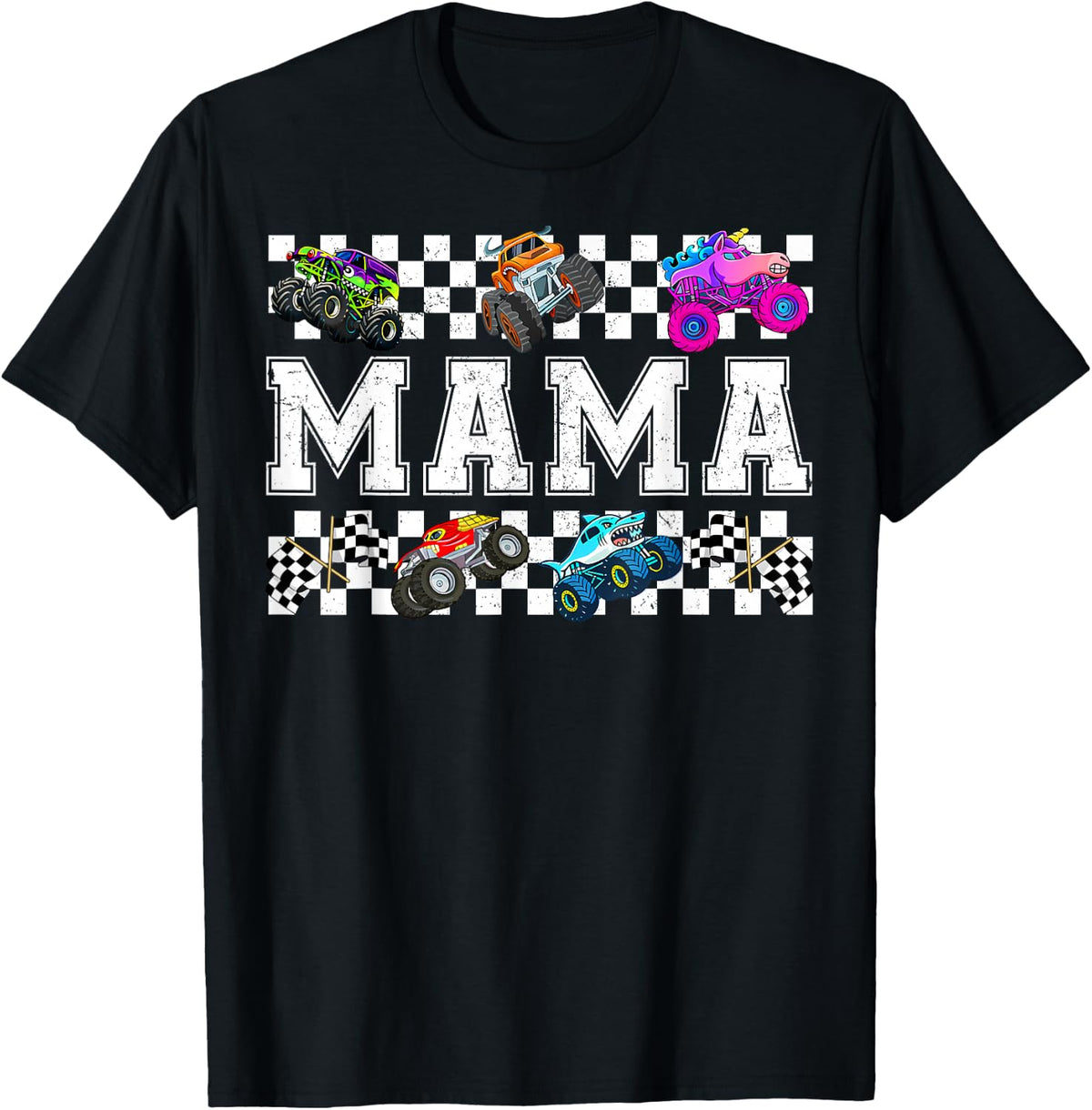 Mama Monster Truck Family Crew Birthday Matching Women Mom T-Shirt