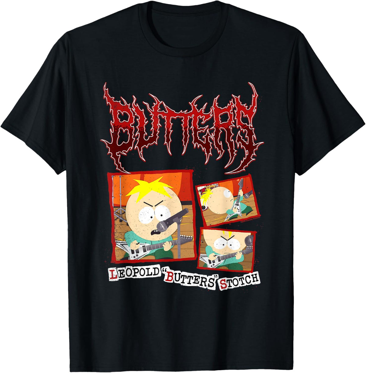 South Park Leopold Butters Stotch Heavy Metal Band Cartoon T-Shirt