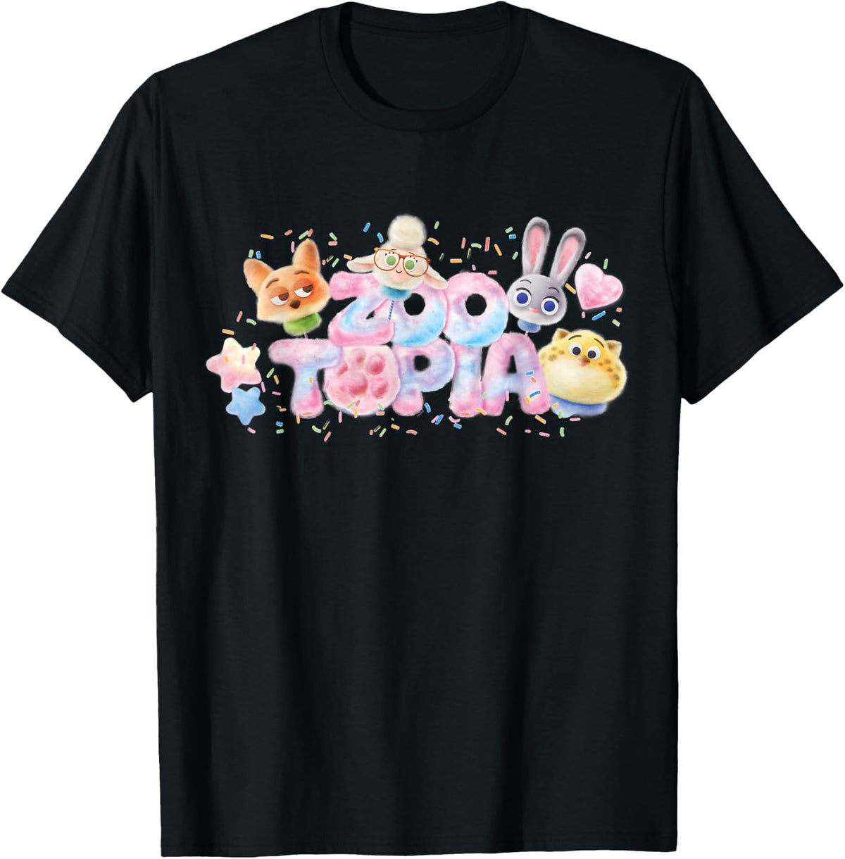 Disney Zootopia Cute Cotton Candy Friends Logo T-Shirt