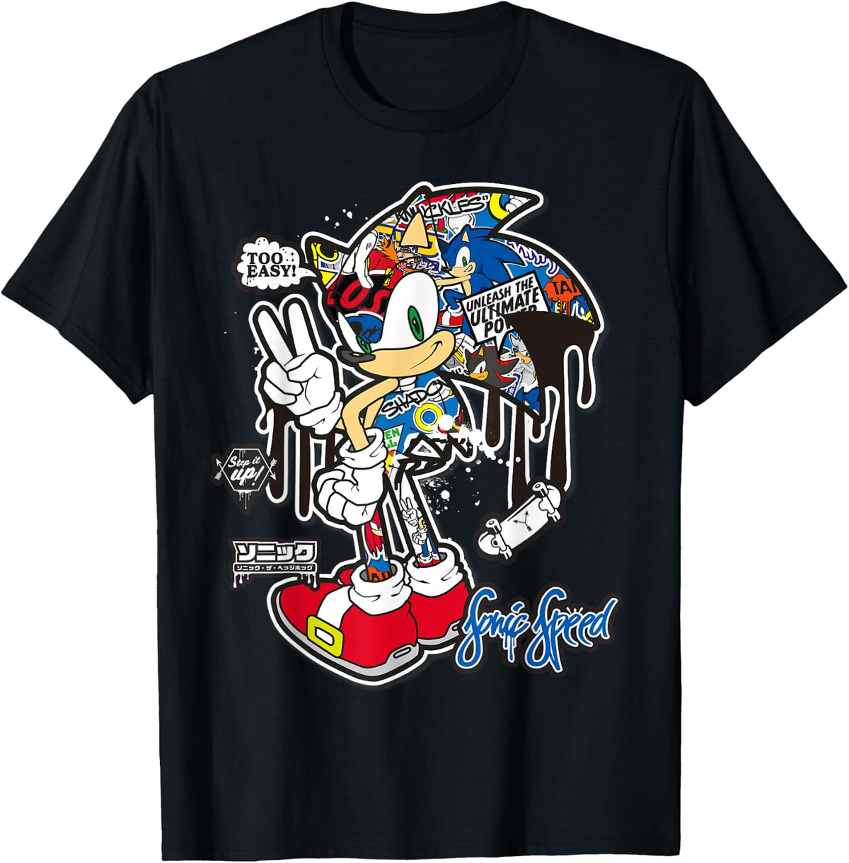 Sonic the Hedgehog Sticker Sonic Speed T-Shirt