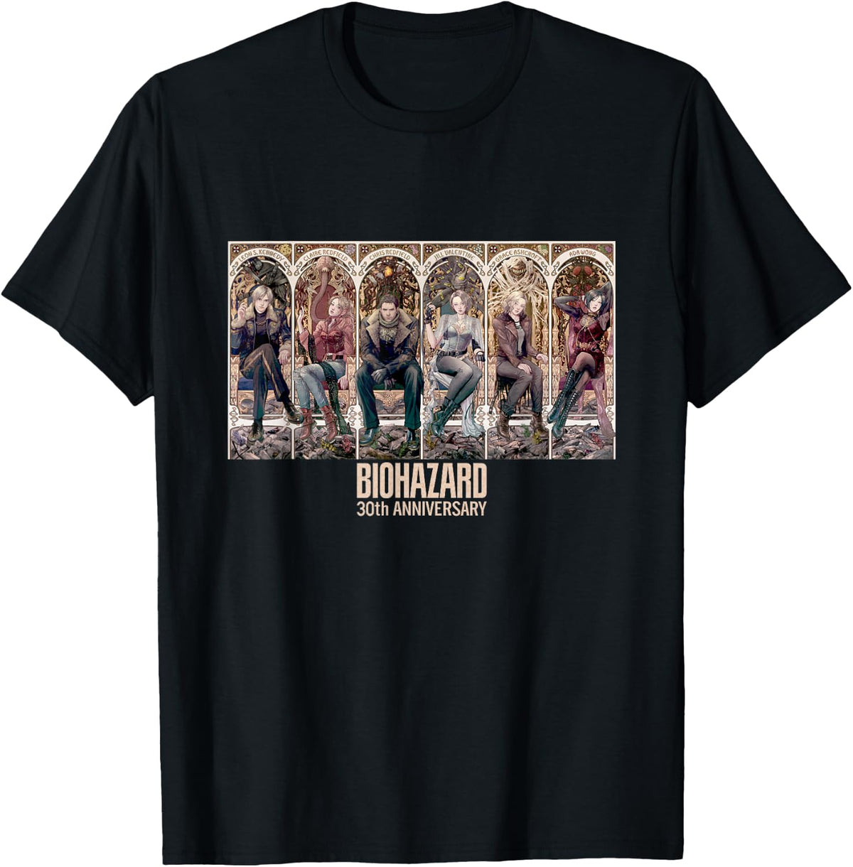 Resident Evil 30th Anniversary Key Art T Shirts and Tees for Men and Women
