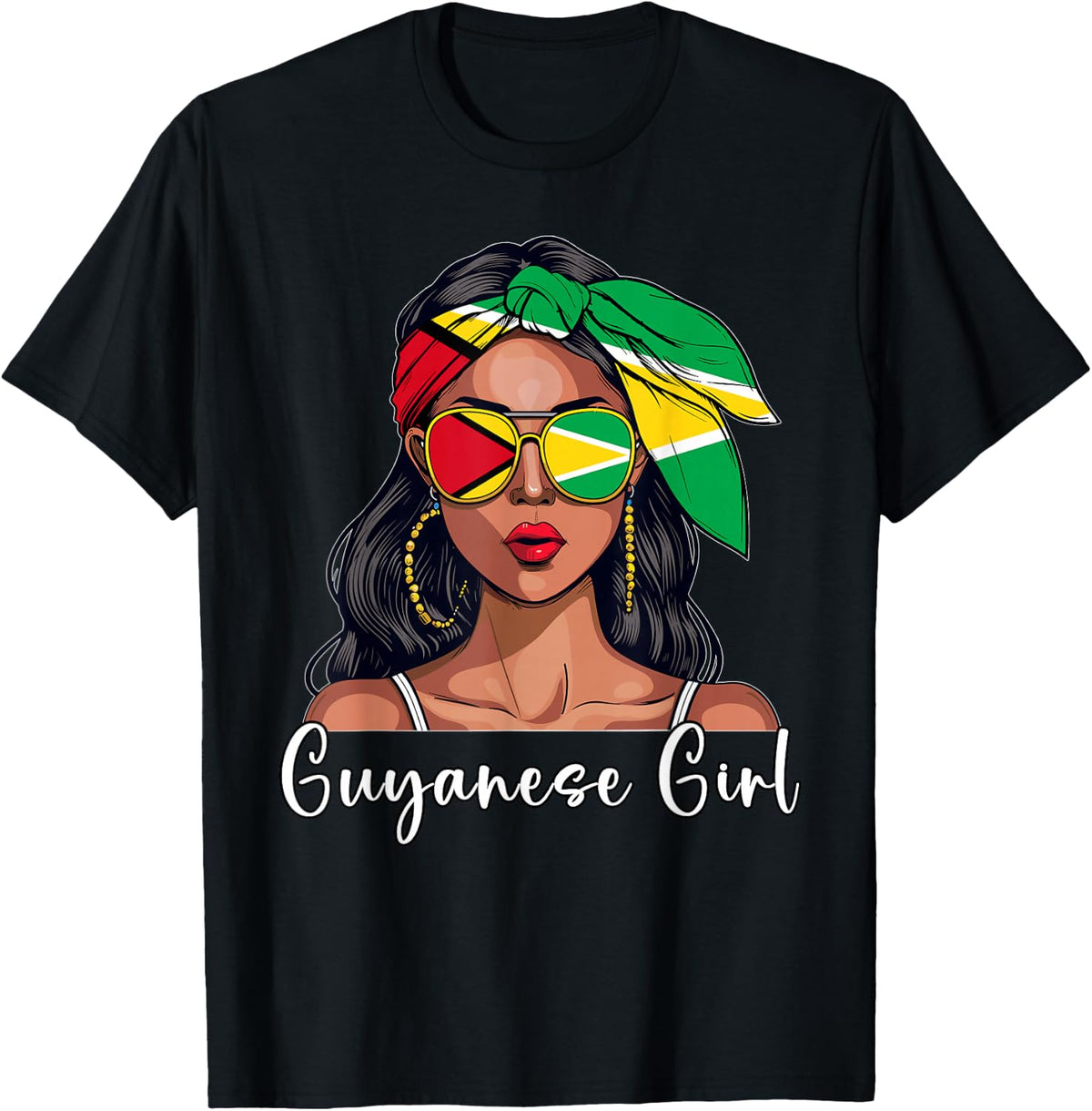 Guyanese Souvenirs Products Woman Flag Girl Guyana T-Shirt