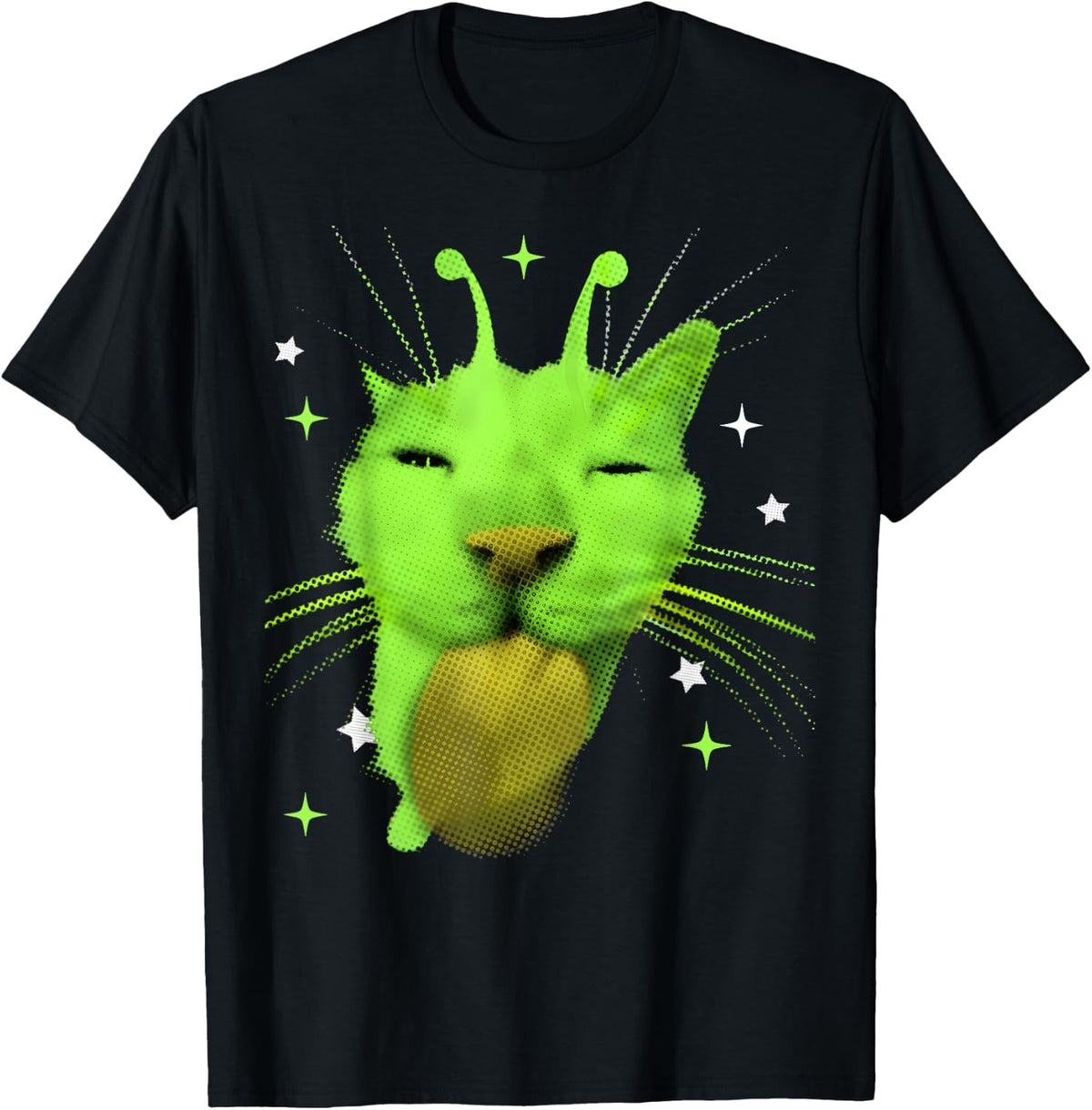 Y2K Alien Cat Meme UFO Retro Silly Cats Lover Vintage 90s T-Shirt