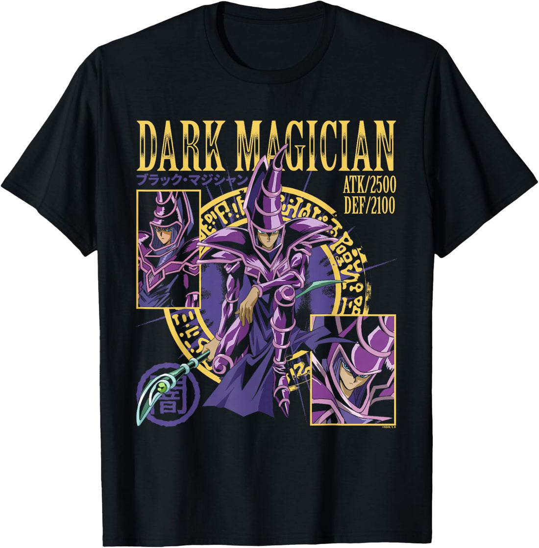 Yu-Gi-Oh! Dark Magician Collage and Stats Card Game Anime T-Shirt