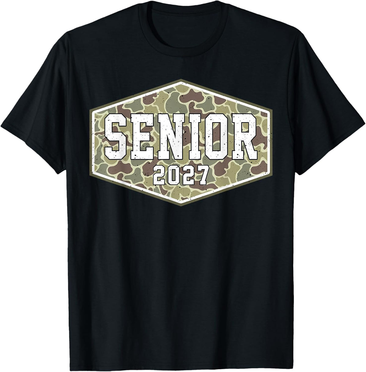 Retro Camo Senior Class of 2027 Graduation T-Shirt