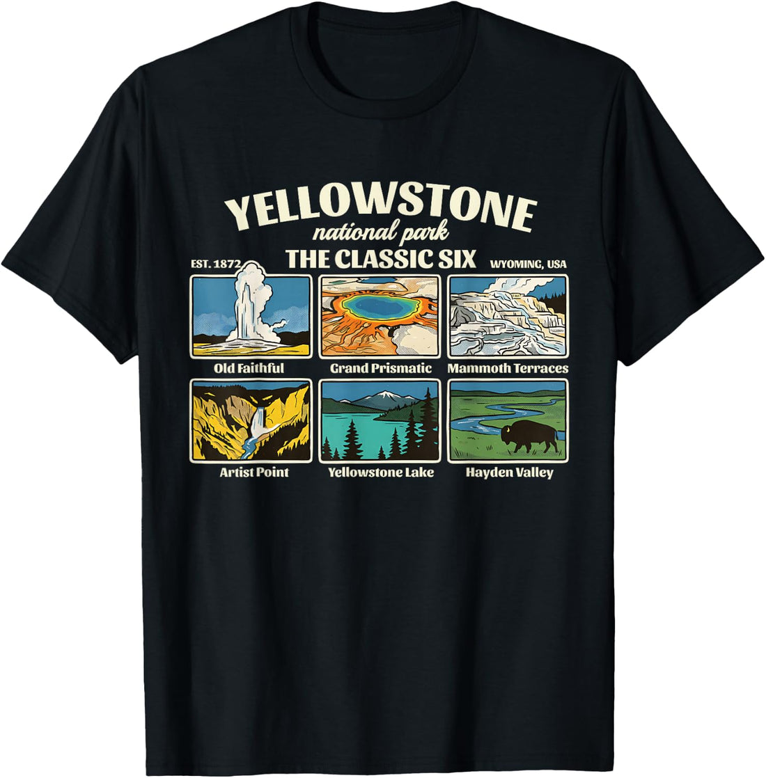 Vintage Yellowstone National Park Souvenir Hiking Vacation T-Shirt