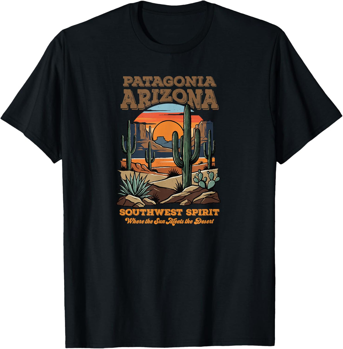 Patagonia, Arizona Desert Sunset Cactus Southwest Art T-Shirt