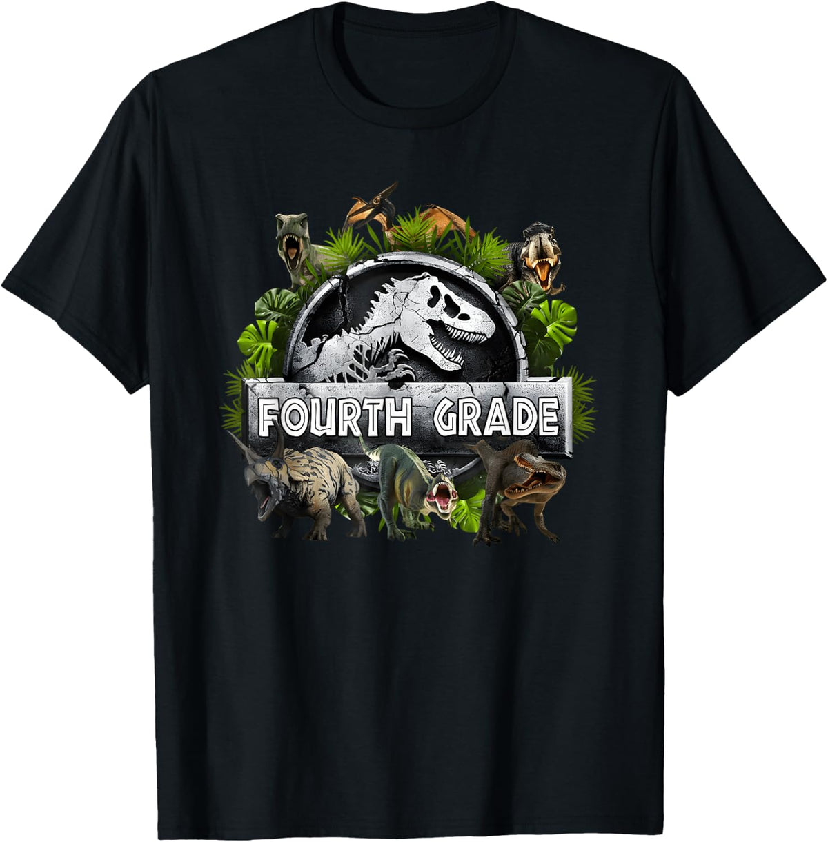 Fourth Grade Dinosaur Dino T-rex Back to School Kids Boys T-Shirt