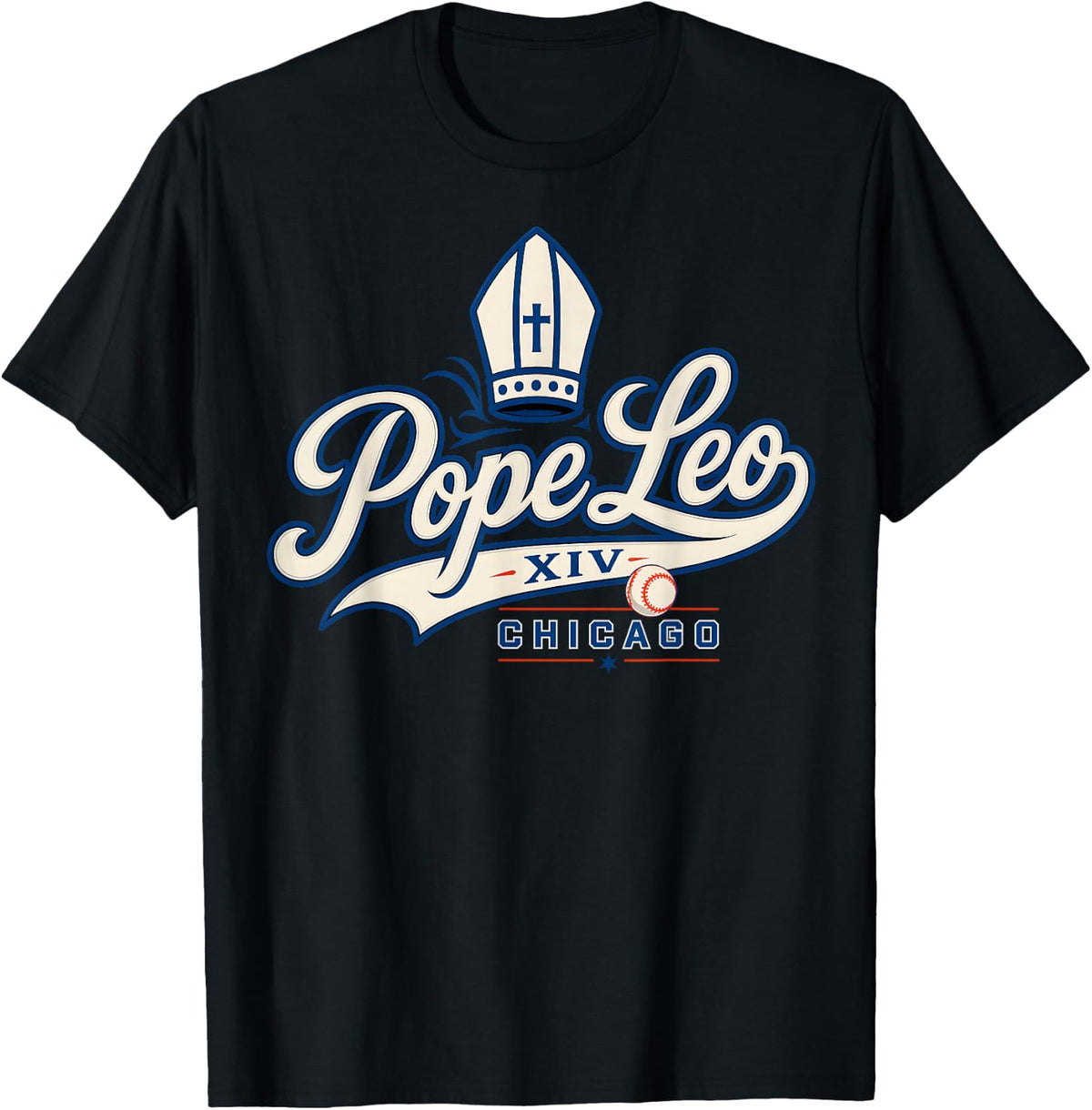 Retro Baseball Pope Leo XIV Pope Chicago T-Shirt
