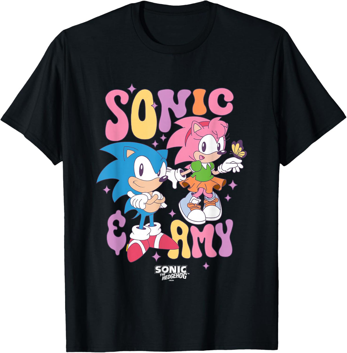 Sonic The Hedgehog Sonic & Amy Cute Vintage Shot T-Shirt