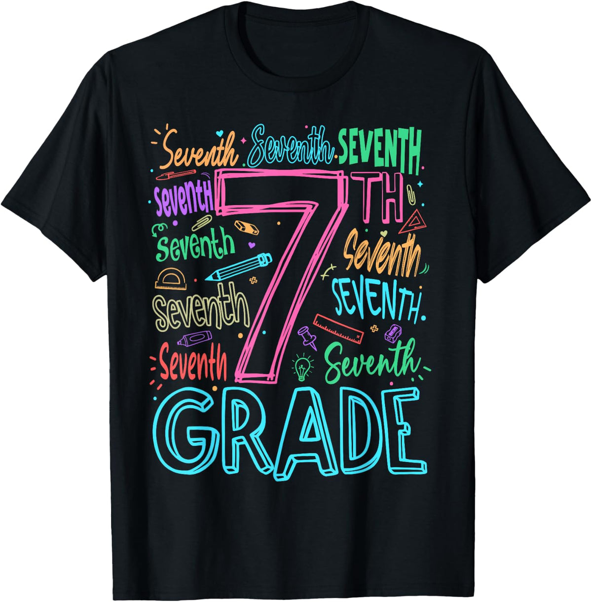 7th Grade Typography Team Seventh Grade Back to School Kids T-Shirt