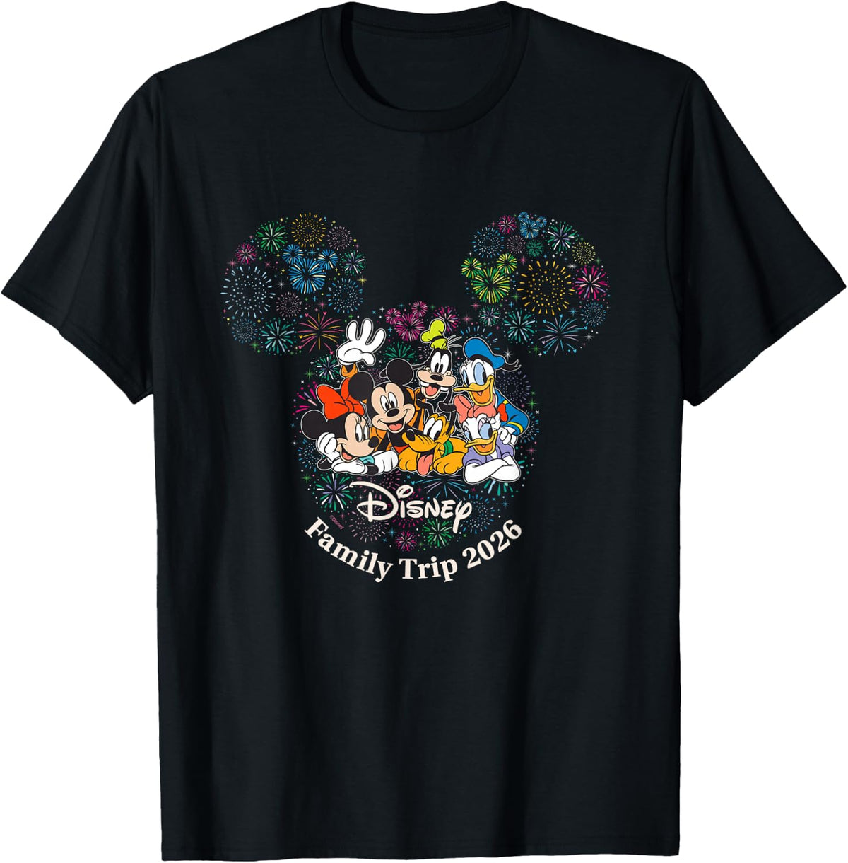 Disney Mickey & Friends Fireworks Vacation Family Trip 2026 T-Shirt