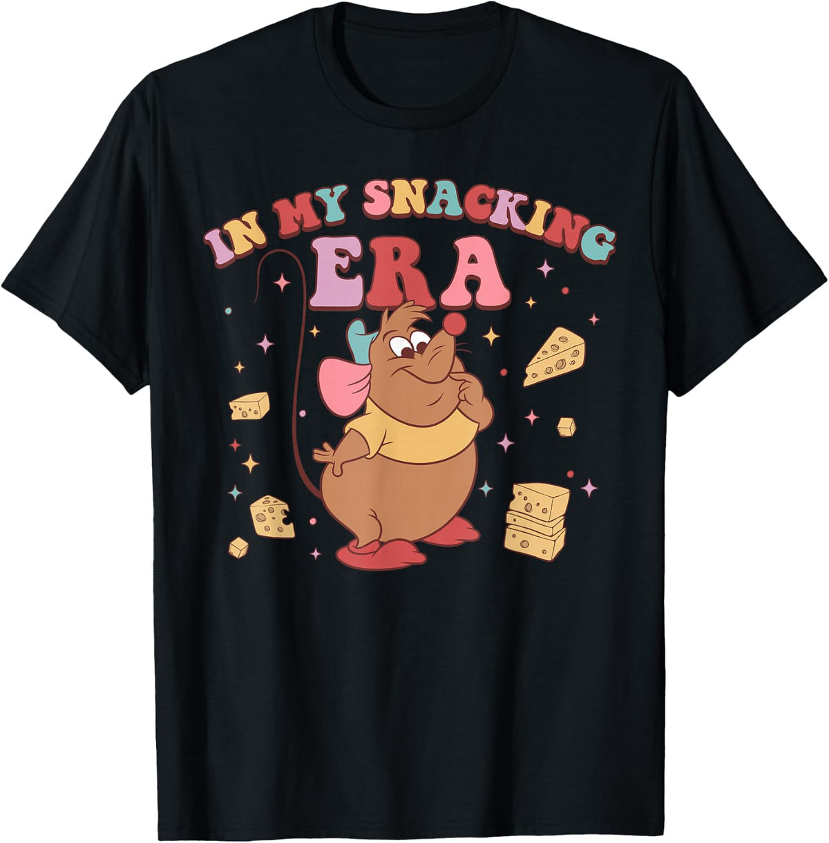 Disney Cinderella Gus Gus in My Snacking Era Colorful Poster T-Shirt