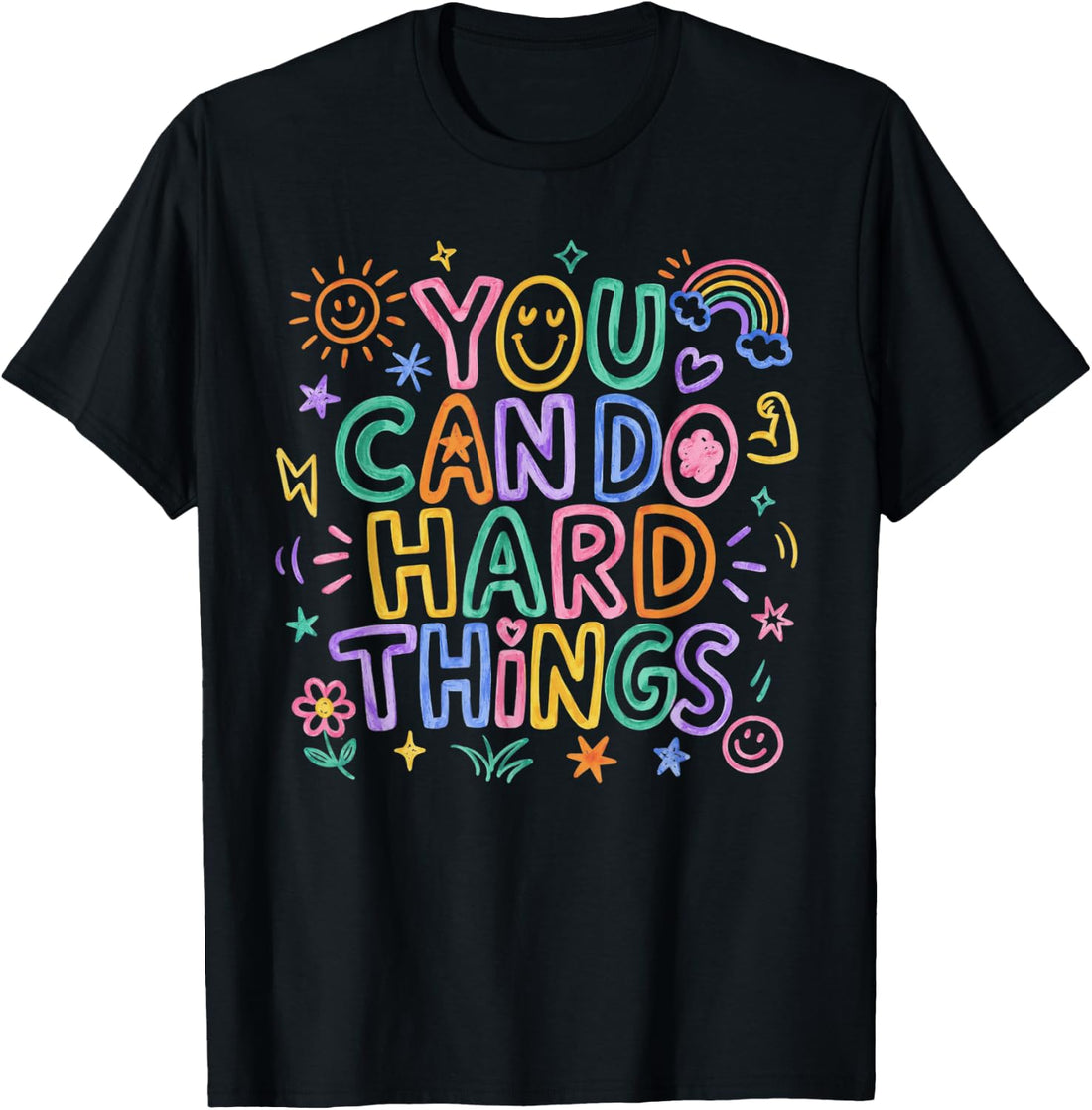 You Can Do Hard Things Doodle Teacher Motivational T-Shirt