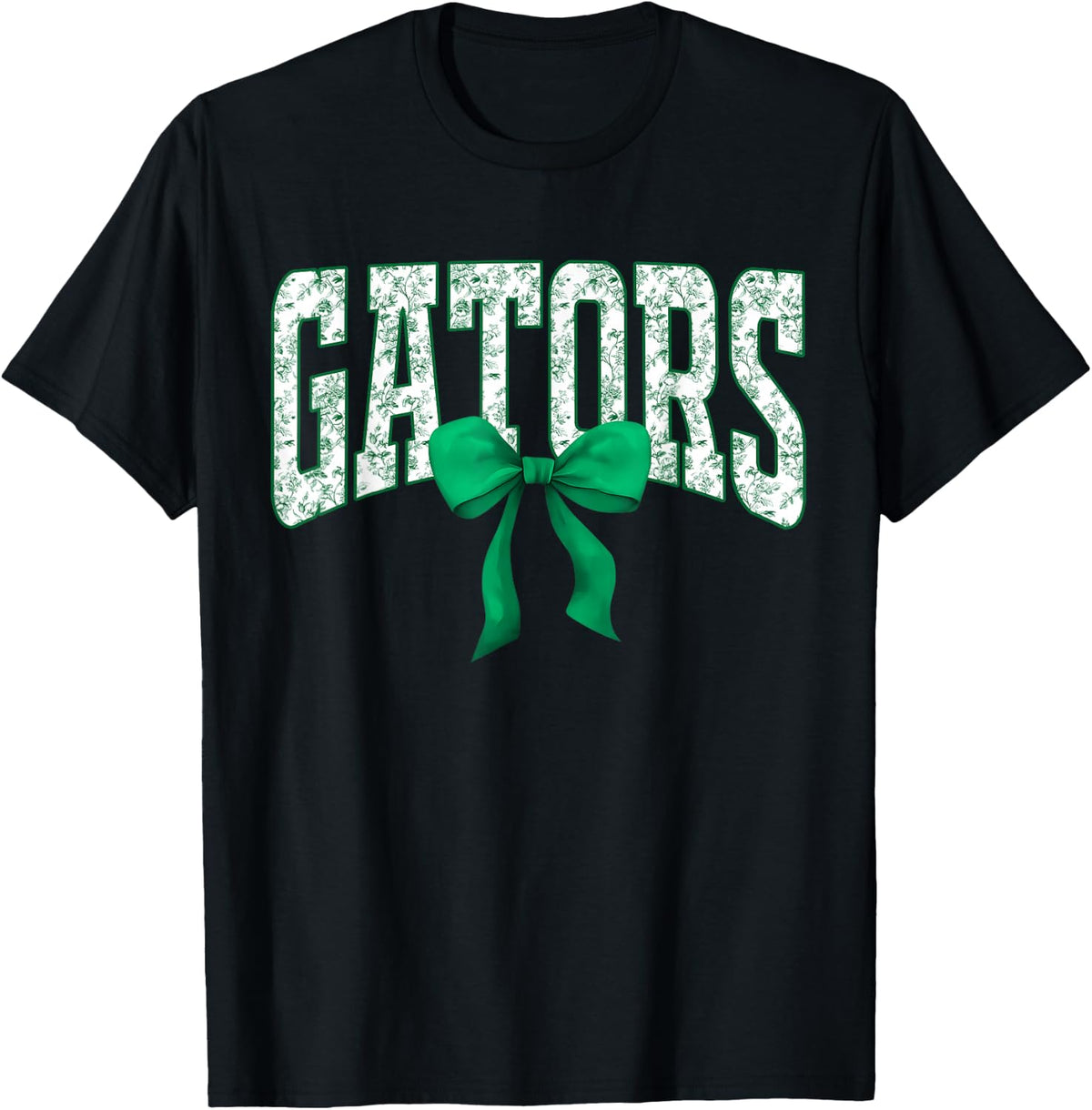 Gators Floral Toile Green Coquette Bow Girls Womens Kids T-Shirt
