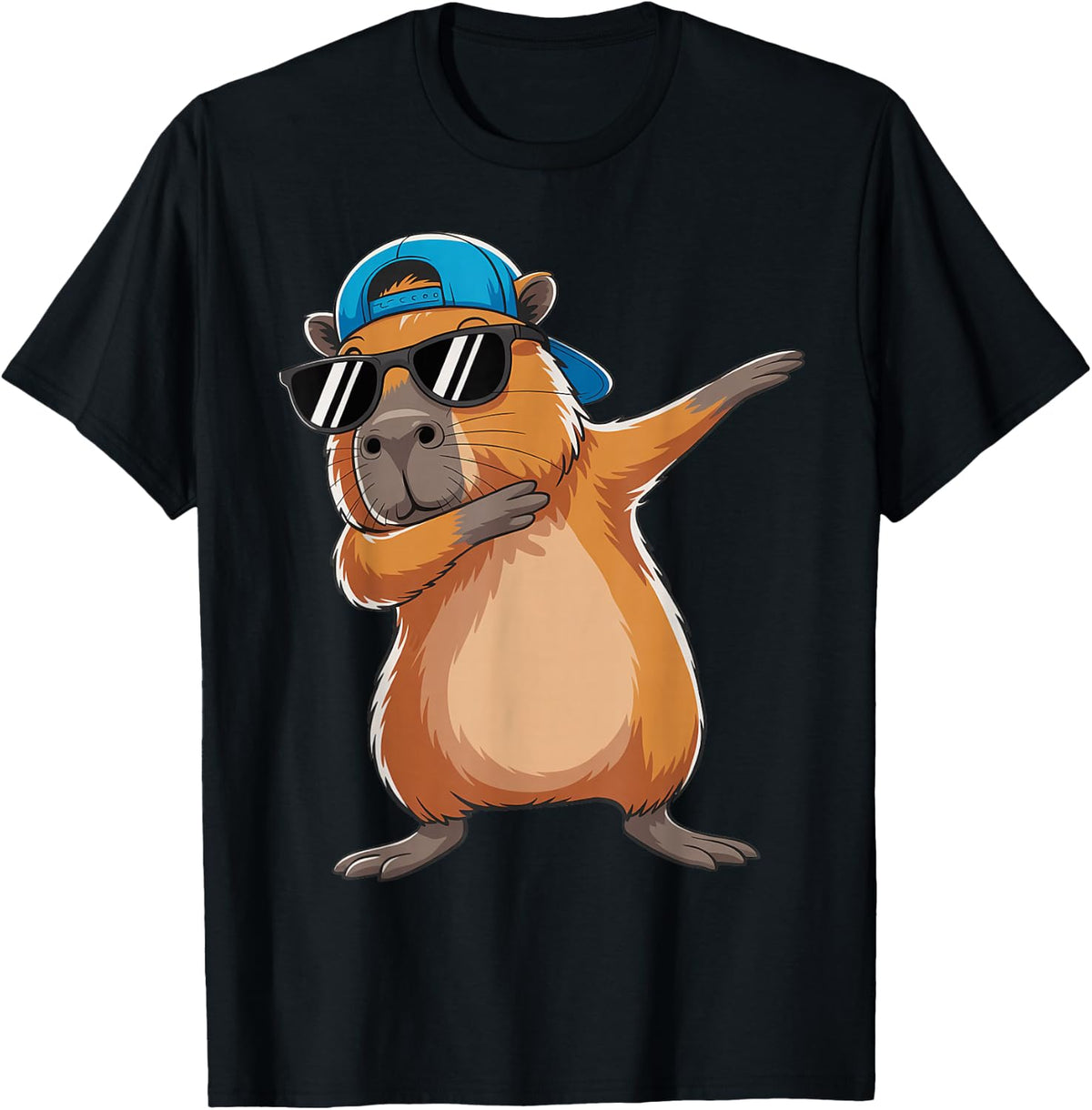 Cute Dabbing Capybara Animal Funny Tees T Shirts Boys Men Toddler Kids