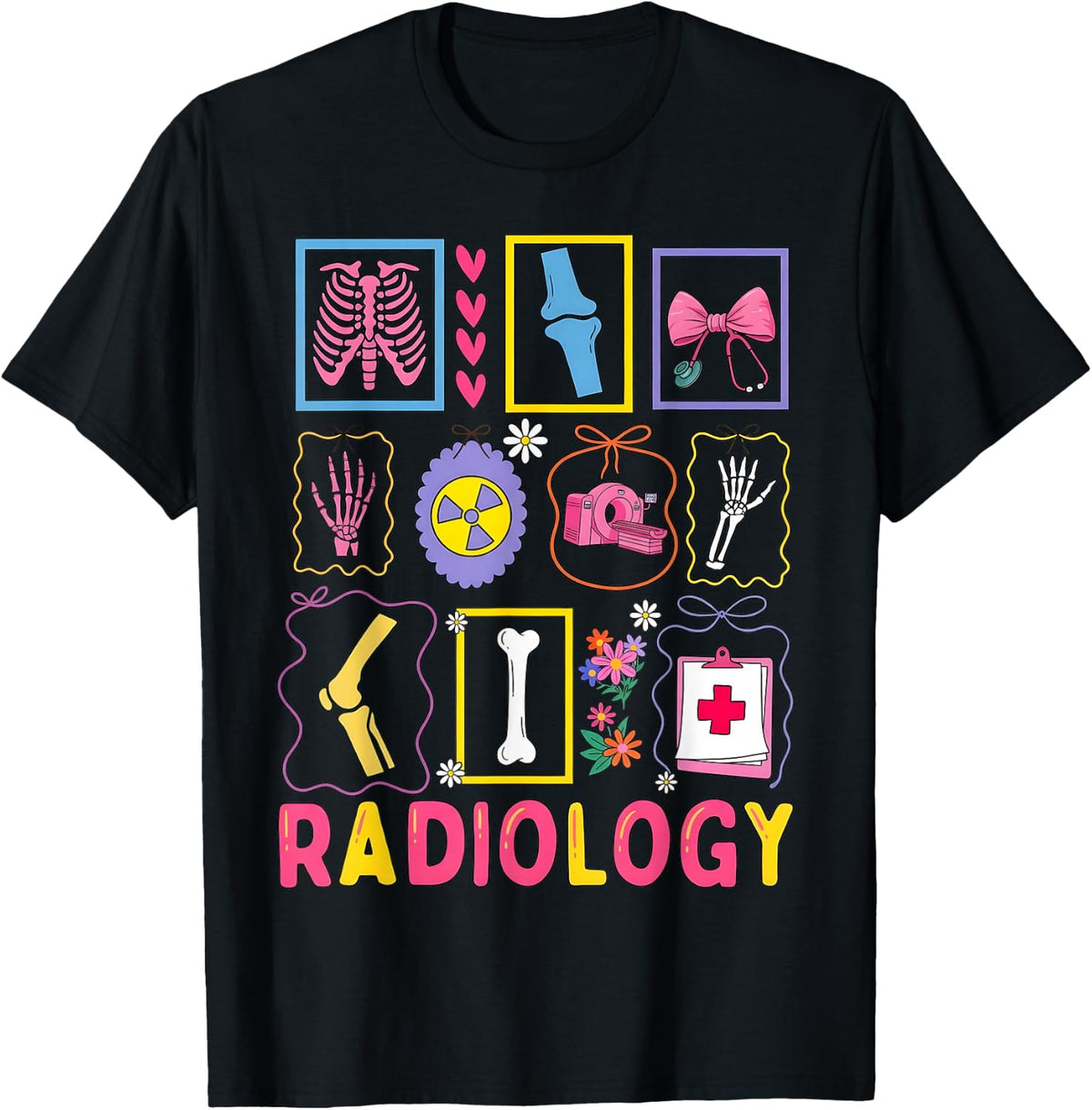 Retro Radiology Xray Tech Cute Rad Tech Healthcare Men Women T-Shirt