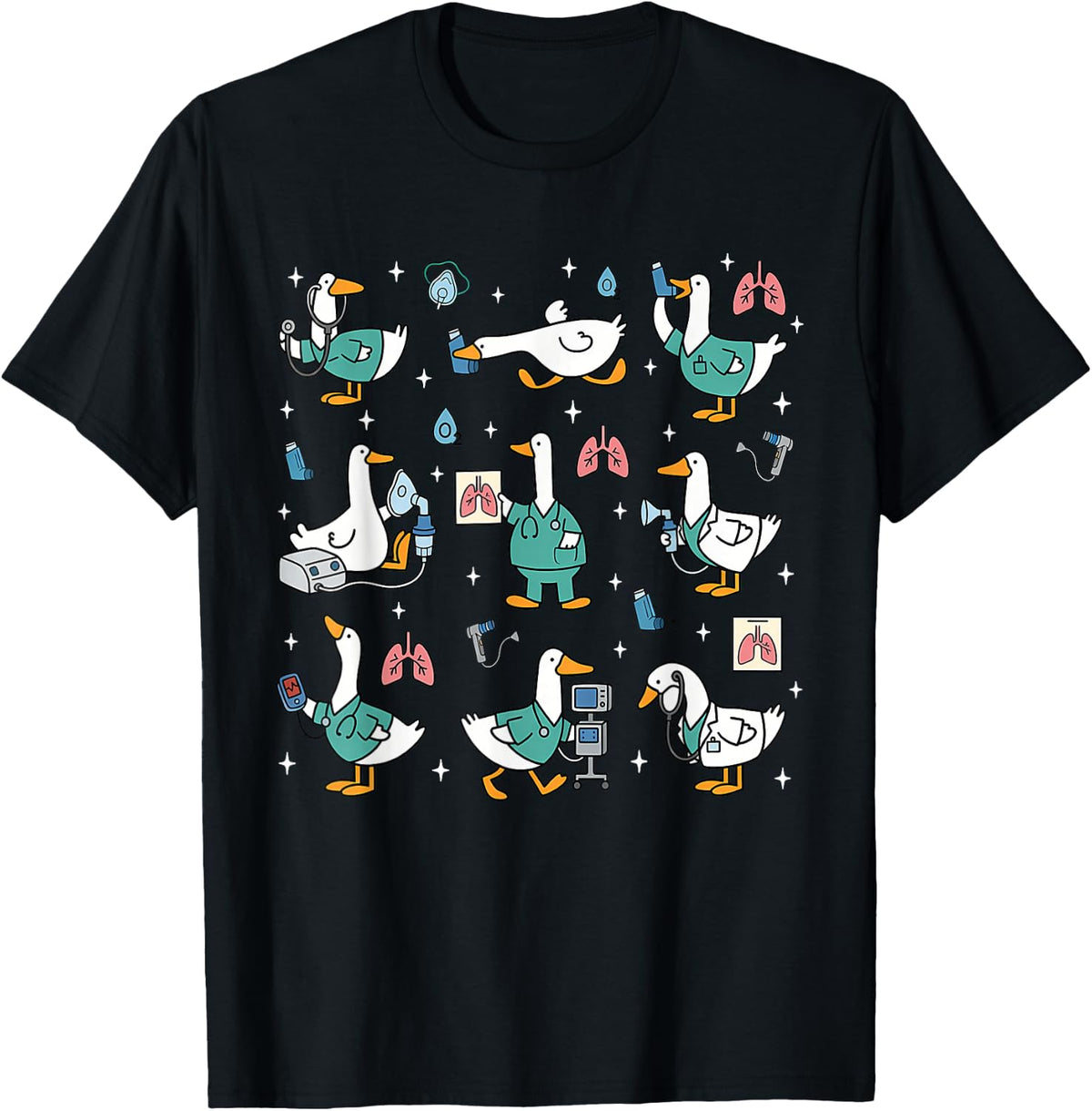 Cute Silly Goose Respiratory Therapist Medical Humor T-Shirt