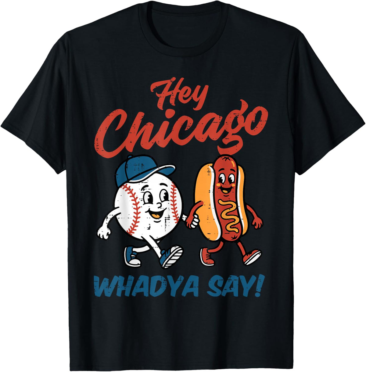 Chicago Baseball Hot Dog Retro Game Sports Fan Men Boys Kids T-Shirt