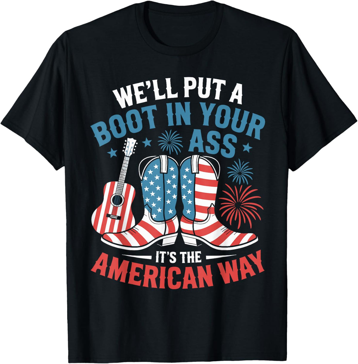 Brought To You Courtesy Of The Red, White & Blue Cowgirl USA T-Shirt