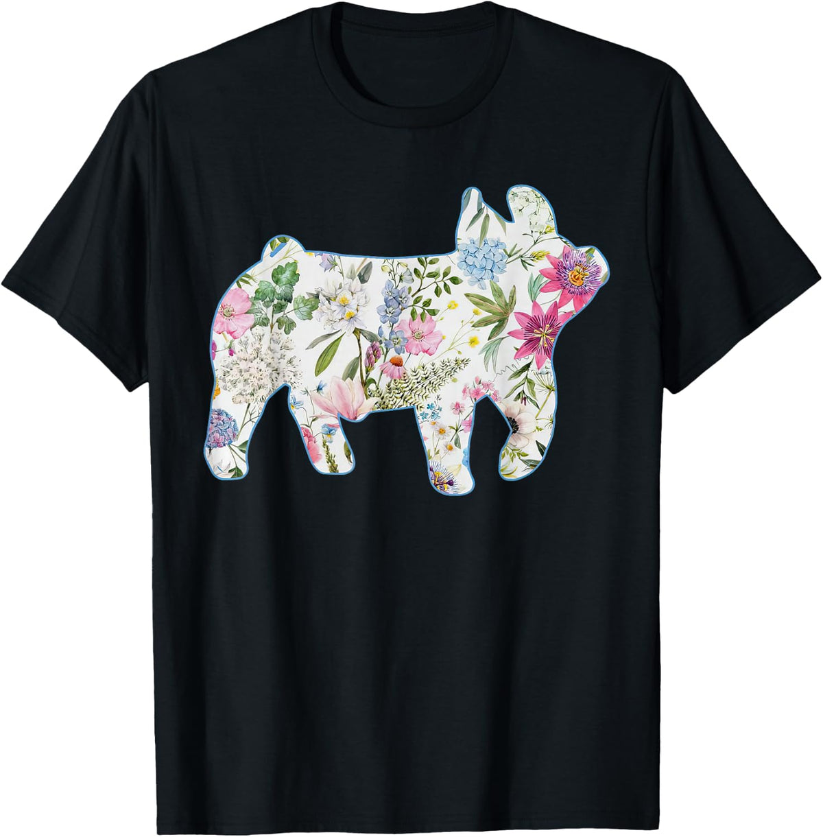 Floral Show Pig Livestock Breeder Stock Show Mom Pig Animal T-Shirt