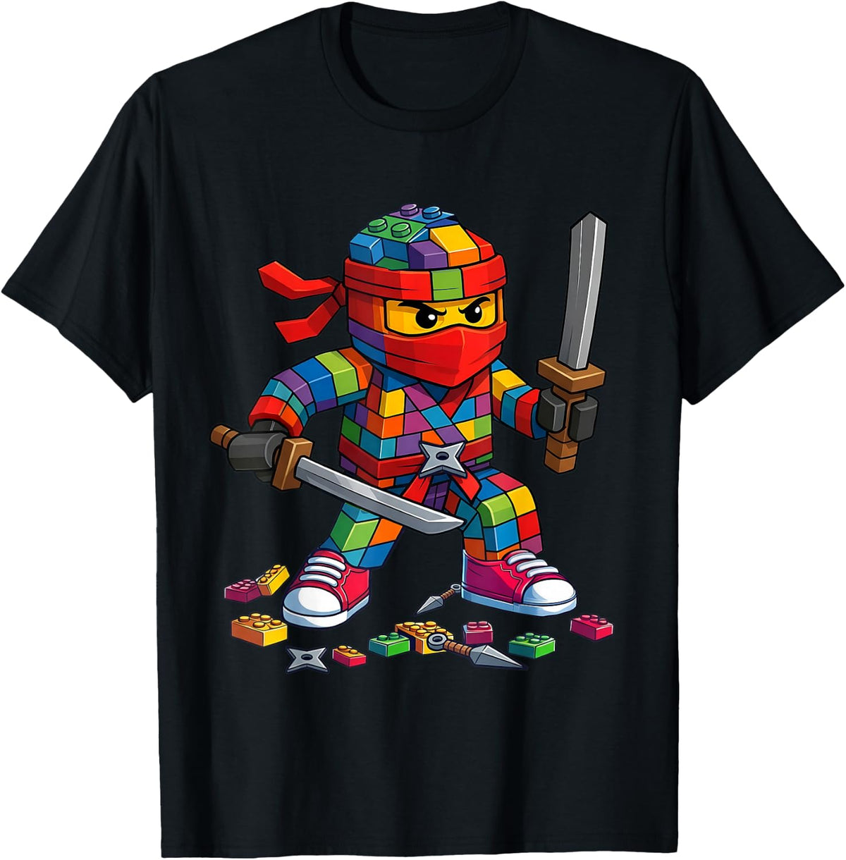 Master Builder Ninja Building Blocks Brick Builders Boys Kid T-Shirt