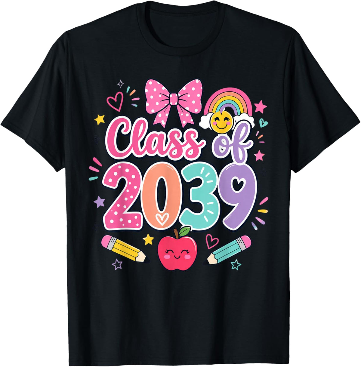 Class of 2039 Kindergarten Girls Back to School T-Shirt