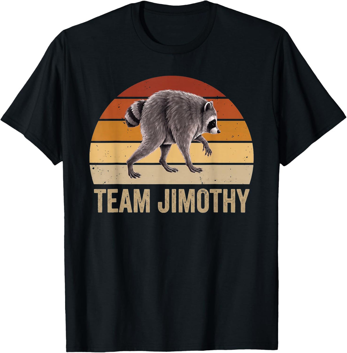 Team Jimothy Funny Raccoon Viral Seattle Meme Retro Sunset T-Shirt