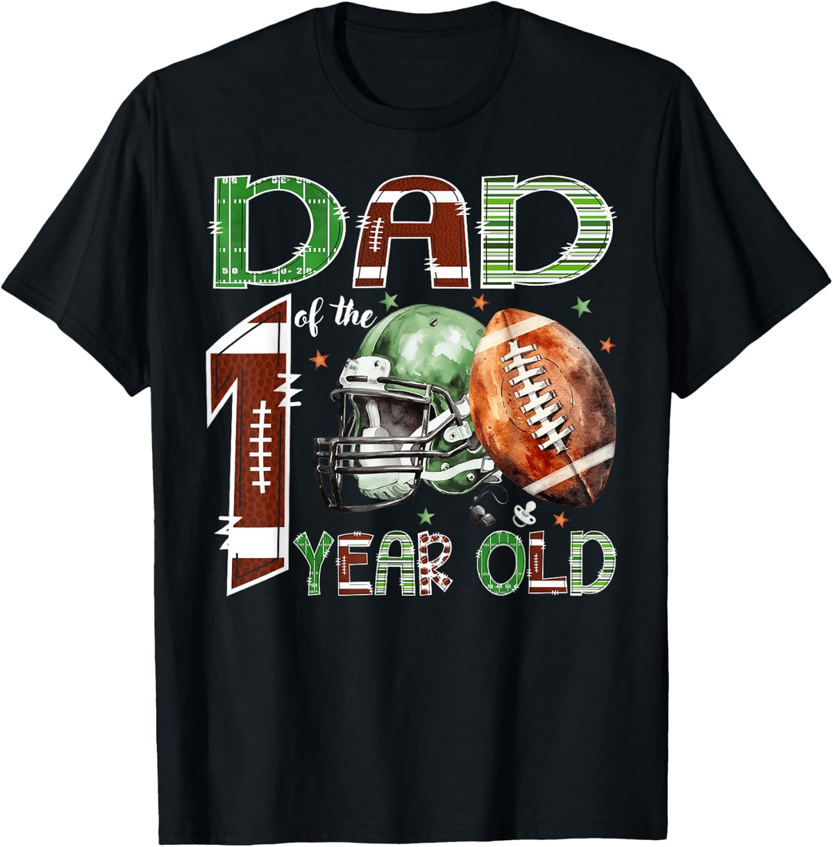Dad of The 1 Year Old Football Lover 1st Birthday Boy T-Shirt