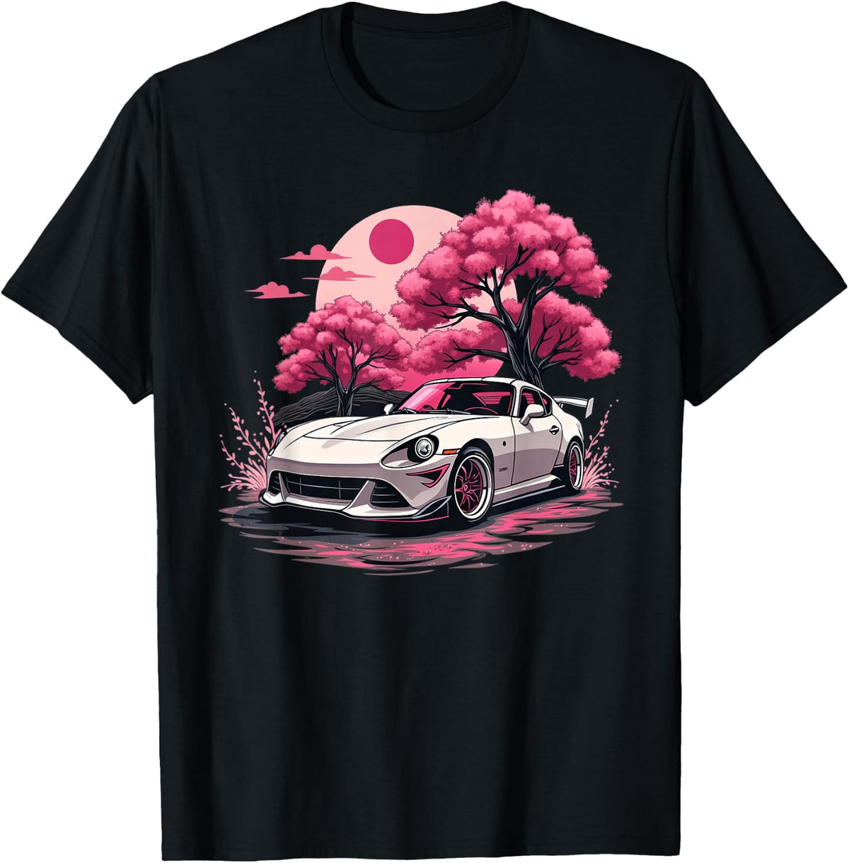 Love JDM Race Girls Sakura Cherry Blossom Racing Car Pink T-Shirt
