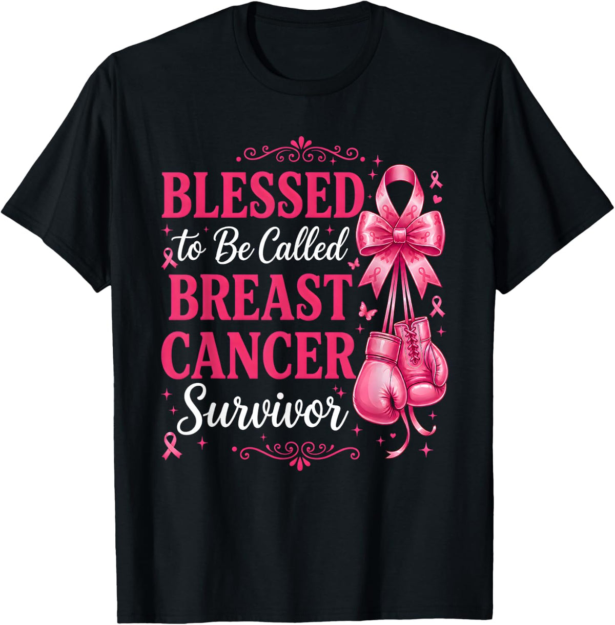 Blessed to Be Called Breast Cancer Survivor Pink Ribbon T-Shirt