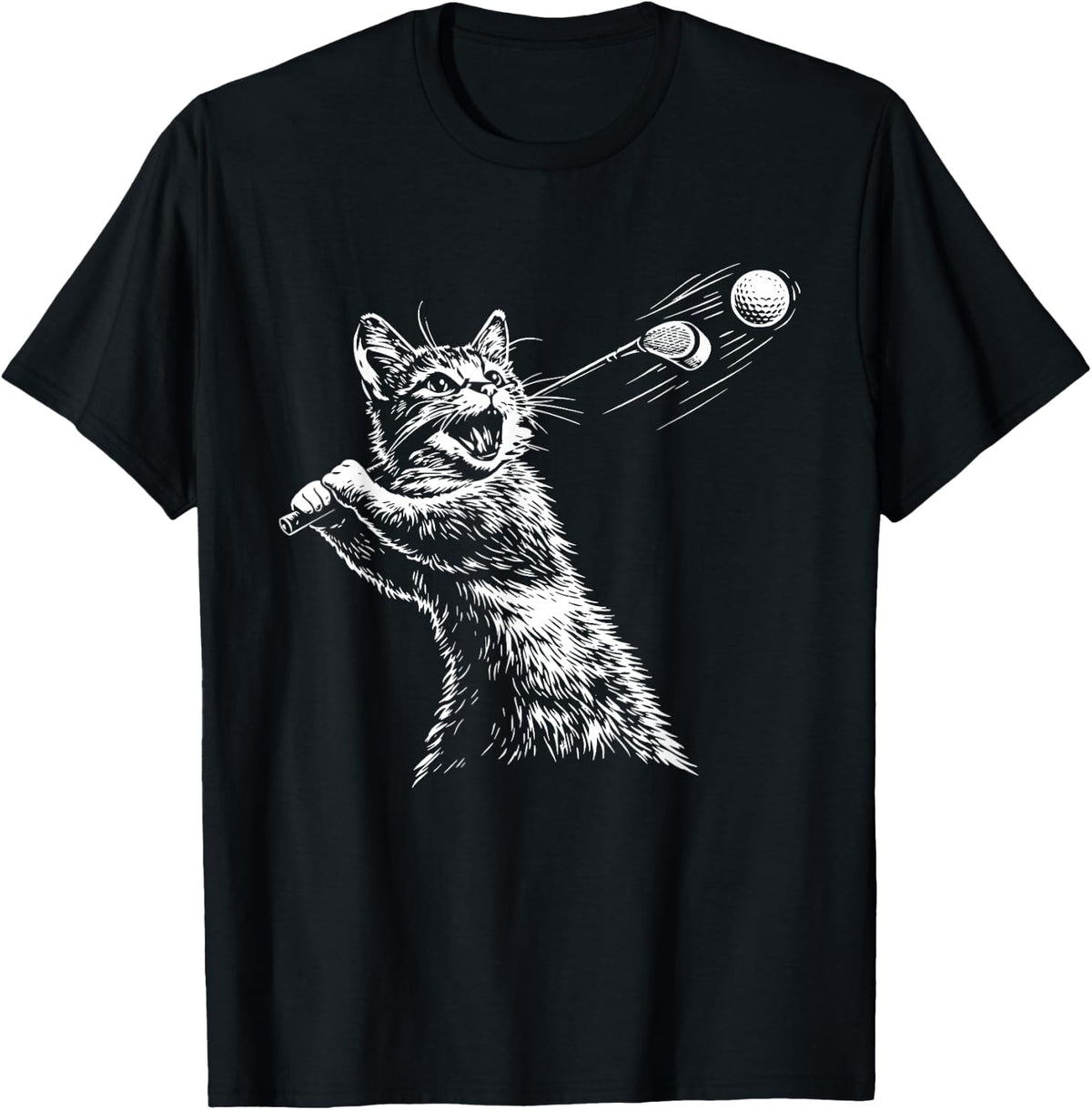 Funny Cat Golfer Golfing Golf T-Shirt