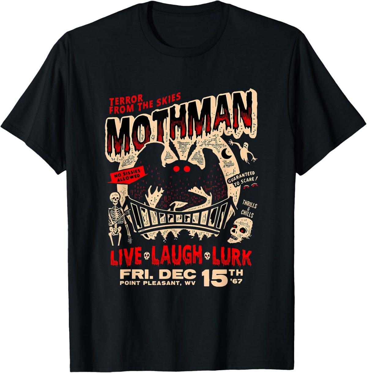 Point Pleasant WV Poster Cryptids MM Festival Mothman T-Shirt