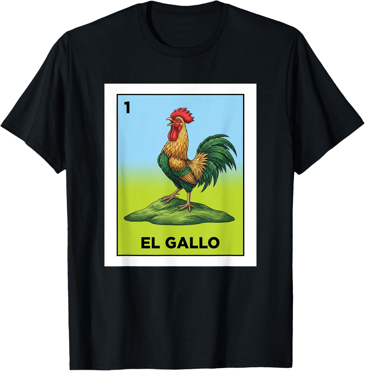 El Gallo Card Mexican Lottery The Rooster Mexico Culture T-Shirt