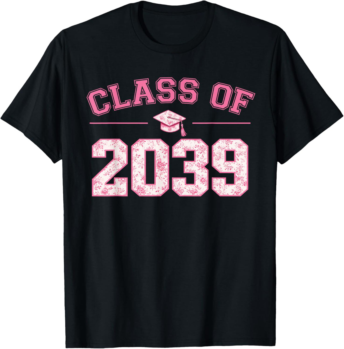 Class of 2039 Grow with Me Pre-K Pink Toile 2039 Graduation T-Shirt