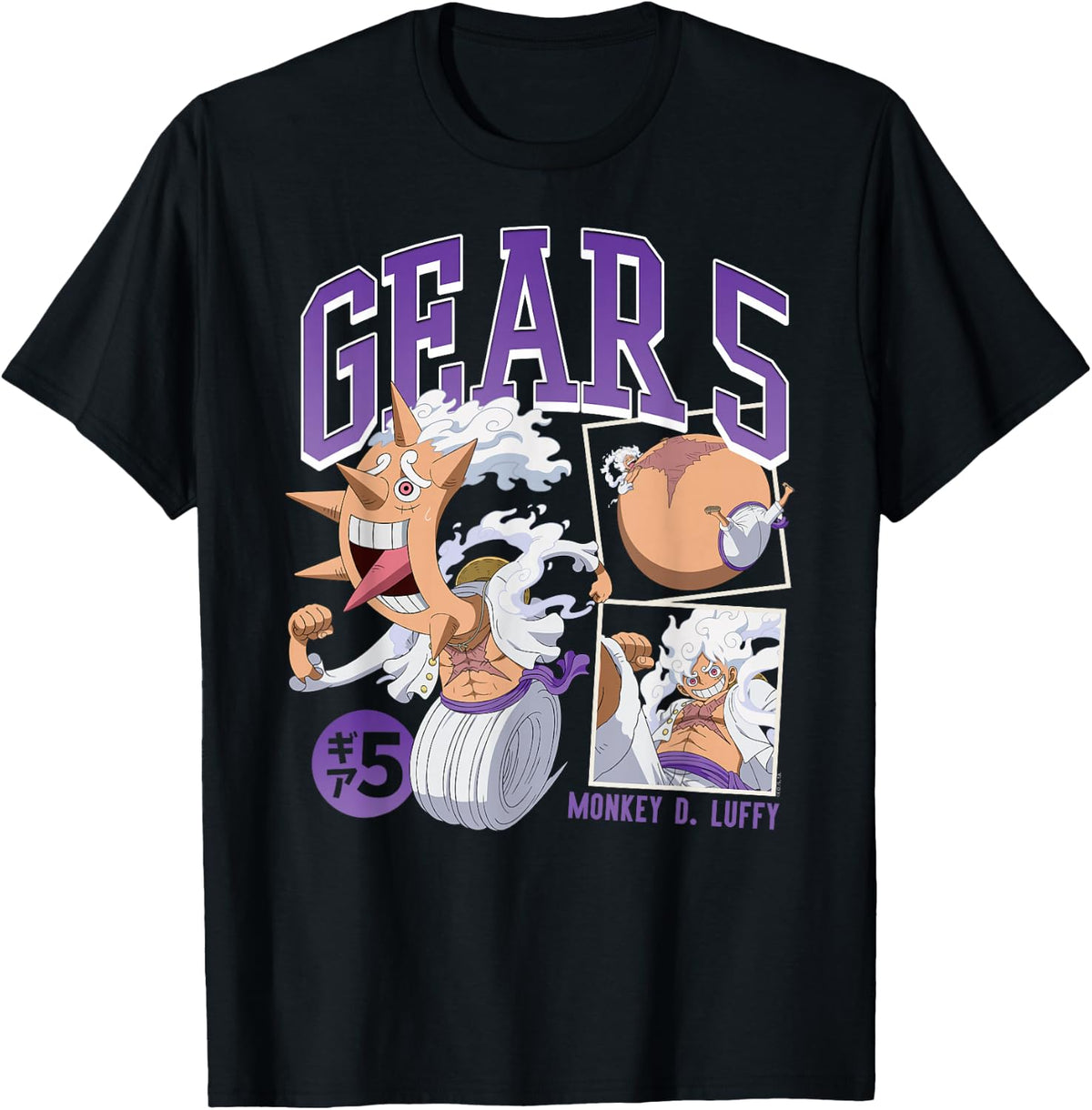 One Piece Anime Monkey D. Luffy Gear 5 Poses T-Shirt