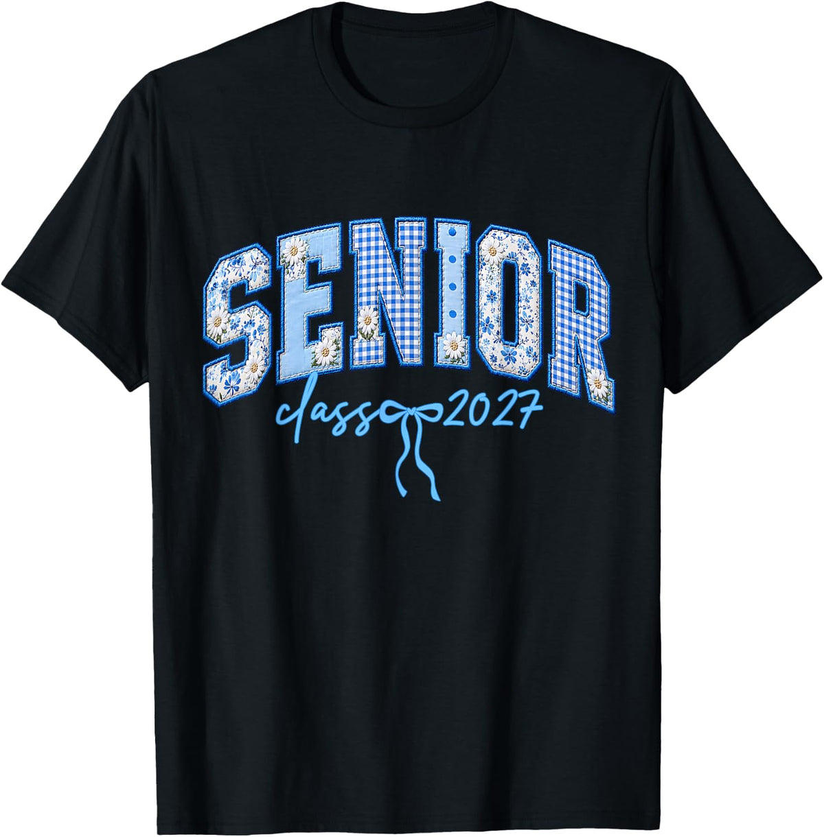 Senior Class of 2027 Patchwork Flowers Seniors 27 Graduation T-Shirt