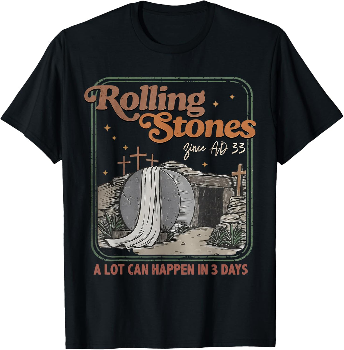 The Stone was Rolled Away He is Alive Retro Christian Easter T-Shirt